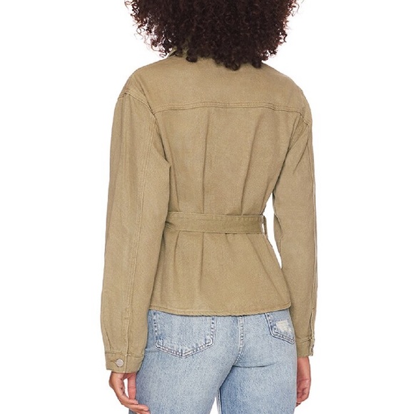 NWT Revolve Superdown Clarissa Belted Jacket Size M Green Denim - Picture 2 of 4